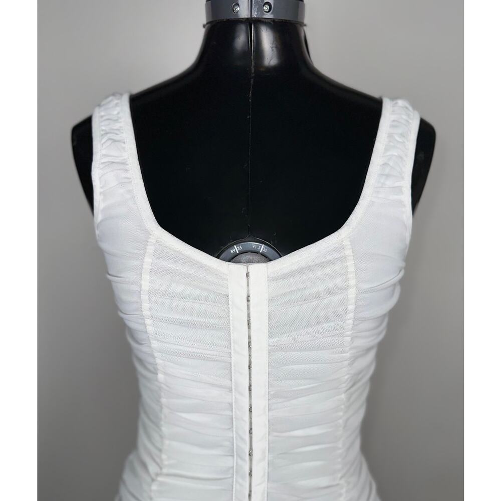 Shinestar White Ruched Bodycon Mini Dress - Picture 2 of 5